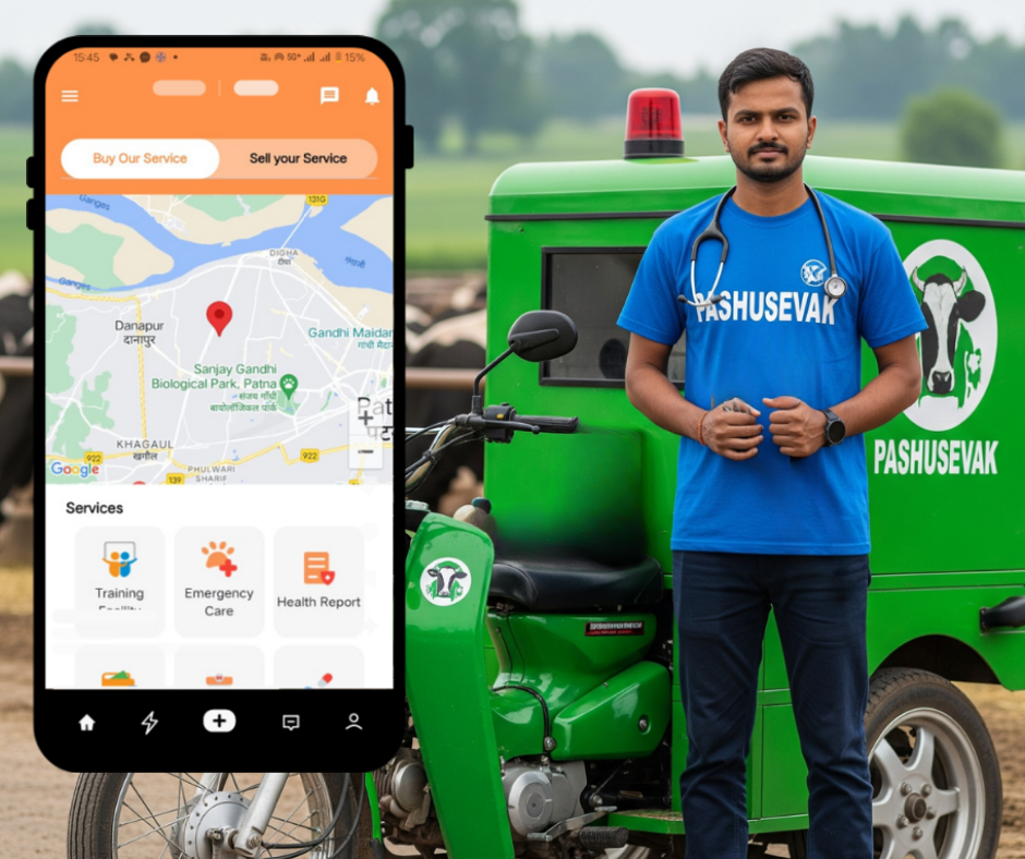 Emergency livestock veterinary care on-demand for cattle and buffalo